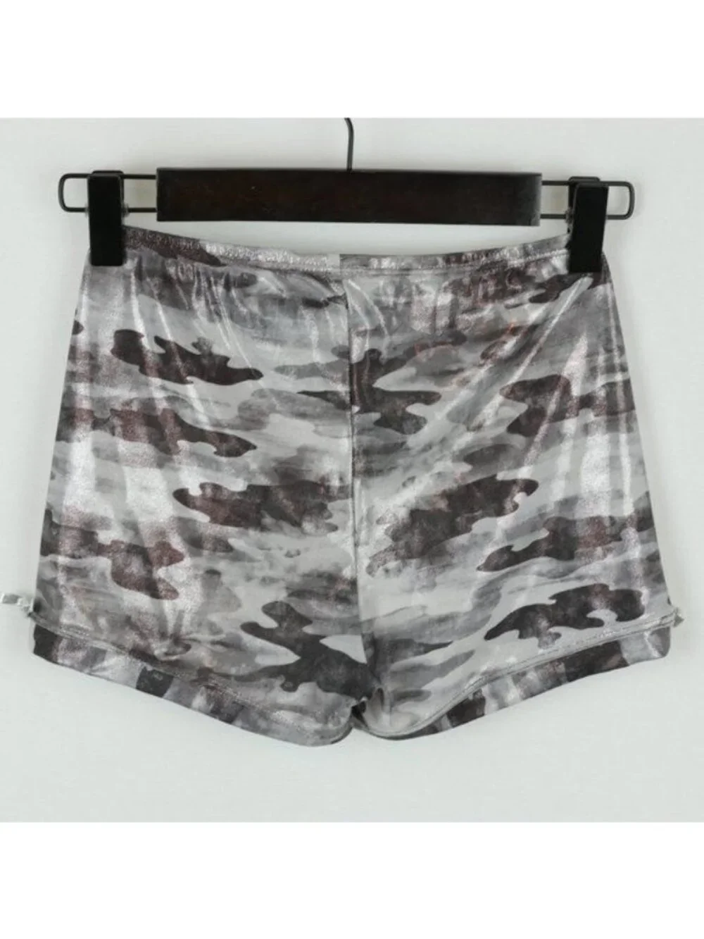 Monkeybar Buddies Cosmic Camo Girls Size 10 Gray Spandex Gymnastics Shorts